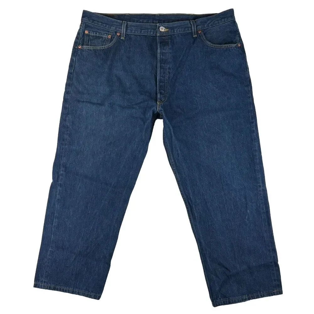 Levi's Mens Jeans 501 Button Fly Blue Denim‎ Jeans Size 46x32 (42x28 Measured)